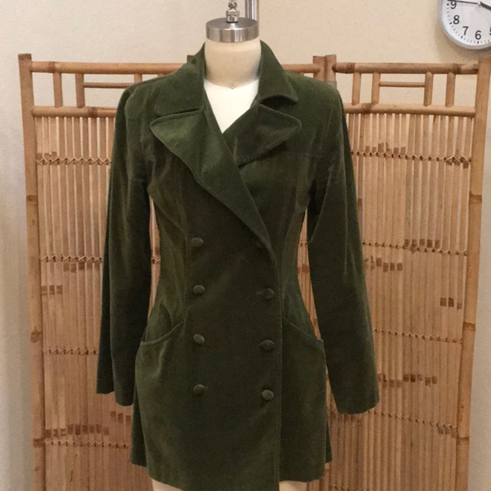 Vintage Olive Green Velvet Jacket